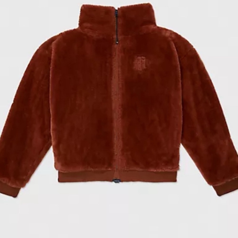 Tommy Hilfiger Adaptive Faux Fur Zip Sweatshirt Jacket • Heritage Gold XL • NWOT